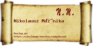 Nikolausz Mónika névjegykártya